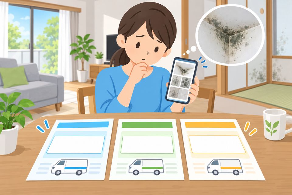 出張費を含めた複数社の見積もりを並べて比べる図解